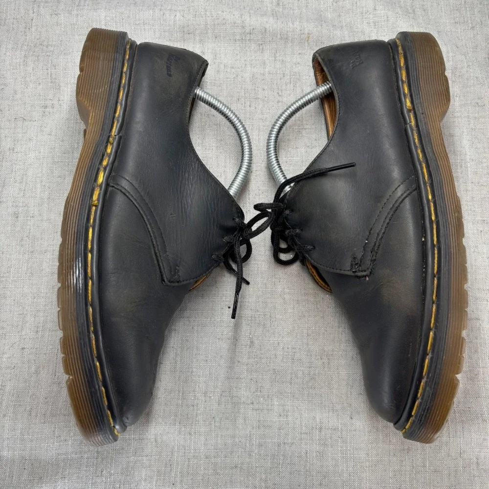 Vintage Dr Martens 1461 MIE Black Leather Derby Shoes 3 Eye Men's UK 9 US 10
